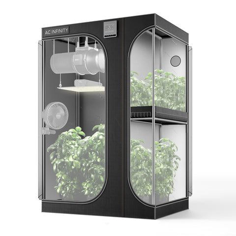 AC Infinity CLOUDLAB 743D, 2-in-1 Advance Grow Tent 4x3, Thickest 1 In. Poles, Highest Density 2000D Mylar Canvas, 48" x 36" x 72"