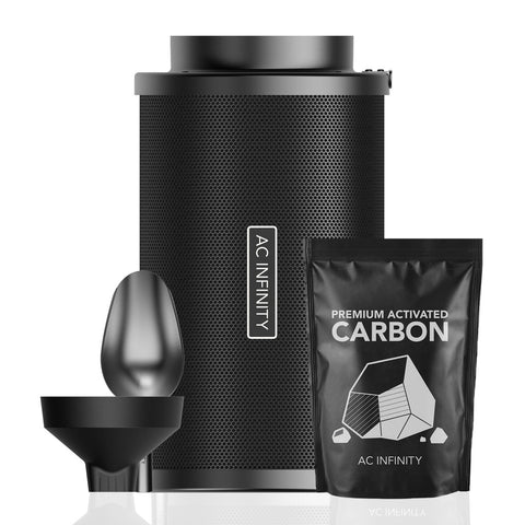 AC Infinity Refillable Carbon Filter Kit, with Charcoal Refill, 8-Inch