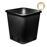 4.5 Gal Black Square Pot