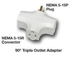 90 Degree Tri Tap Adapter, White