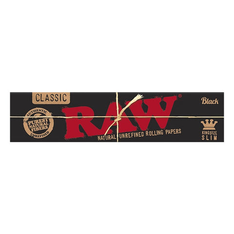 RAW Classic Black Papers Kingsize Slim 32 Leaves/Pack - Box of 50