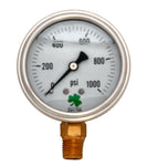 Glycerin Liquid Filled Pressure Gauge, 0 – 1000 psi