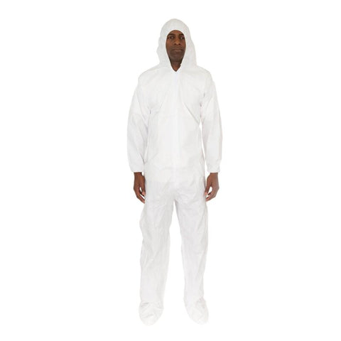 Enviroguard Clean Processed Coverall with Hood & Boots, Tunnelized Elastic Wrists & Back, Serged Seams, Individually Packed - XL - Case of 25