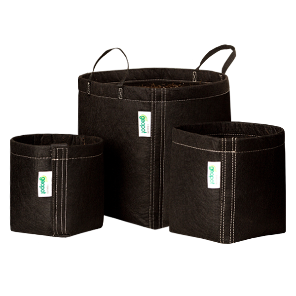 GeoPot Black Velcro Seam Transplanter Fabric Pot 3 Gallon