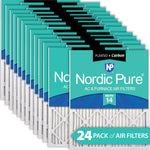 14x14x1 Pleated Air Filters MERV 14 Plus Carbon 24 Pack