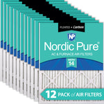 13x25x1 MERV 14 Plus Carbon AC Furnace Filters 12 Pack