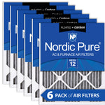 12x26x1 MERV 12 Plus Carbon AC Furnace Filters 6 Pack