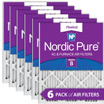 16x24x1 Pleated MERV 8 Air Filters 6 Pack