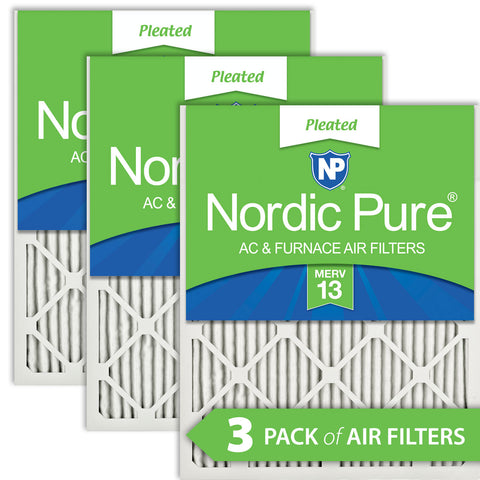 12x30x1 Pleated MERV 13 Air Filters 3 Pack