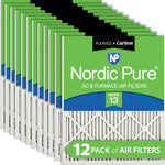 15x25x1 Exact MERV 13 Plus Carbon AC Furnace Filters 12 Pack