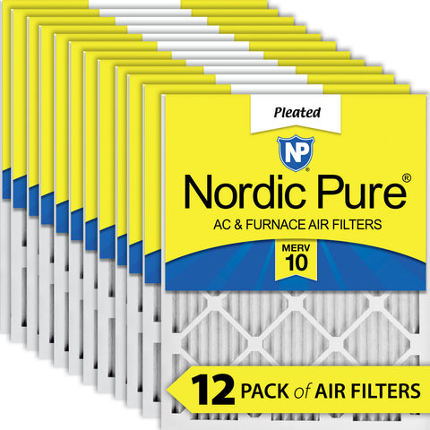 10x20x1 Pleated MERV 10 Air Filters 12 Pack