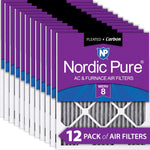 13x18x1 Exact MERV 8 Plus Carbon AC Furnace Filters 12 Pack