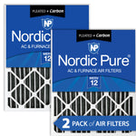 12x24x4 (3 5/8) Furnace Air Filters MERV 12 Pleated Plus Carbon 2 Pack