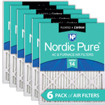 12_1/2x23_1/2x1 MERV 14 Plus Carbon AC Furnace Filters 6 Pack