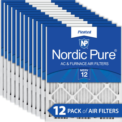 12x25x1 Pleated MERV 12 Air Filters 12 Pack