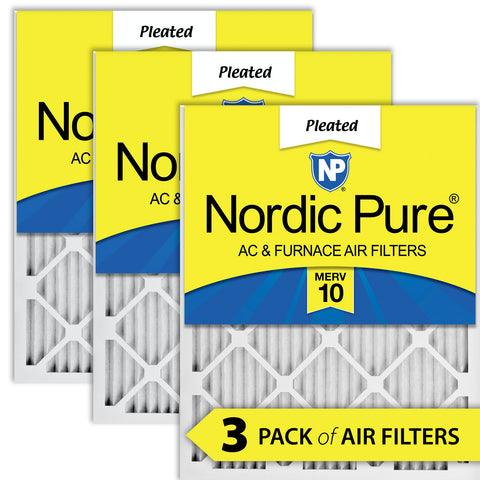 10x30x1 Pleated MERV 10 Air Filters 3 Pack