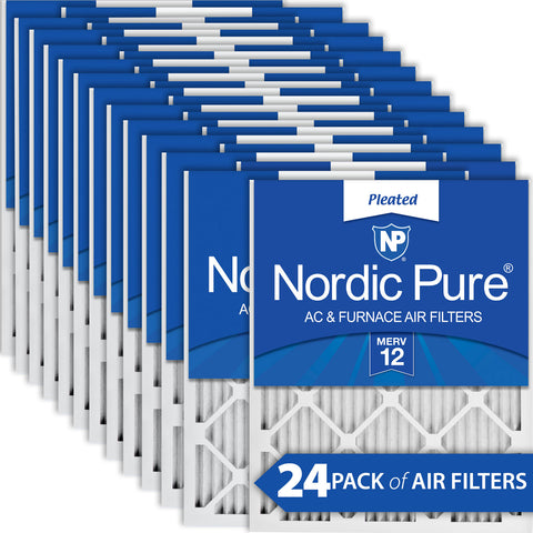 12x20x1 Pleated MERV 12 Air Filters 24 Pack