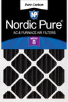 16x24x4 (3 5/8) Pure Carbon Pleated Odor Reduction Merv 8 Furnace Filter 1 Pack