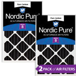 12x24x4 (3 5/8) Pure Carbon Pleated Odor Reduction Merv 8 Furnace Filters 2 Pack