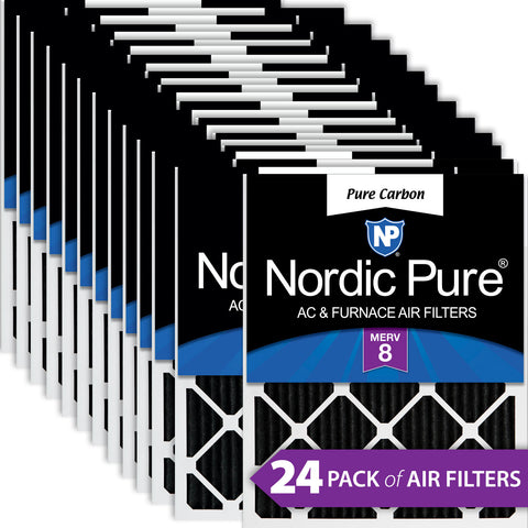 10x20x1 Pure Carbon Pleated Odor Reduction Furnace Air Filters 24 Pack