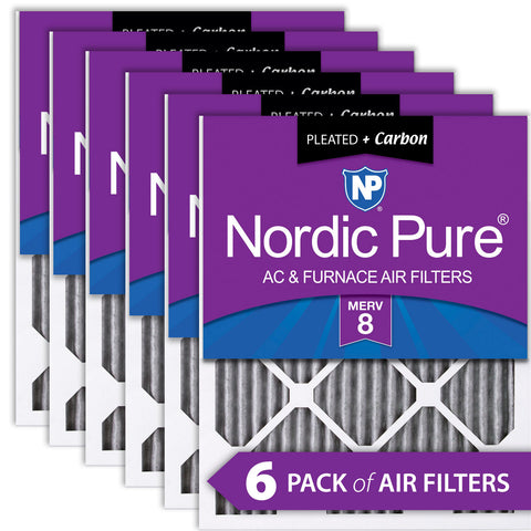 18x22x1 MERV 8 Plus Carbon AC Furnace Filters 6 Pack