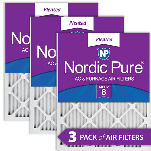 14x24x1 Pleated MERV 8 Air Filters 3 Pack