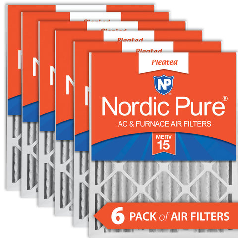 16x24x4 (3 5/8) Pleated MERV 15 Air Filters 6 Pack