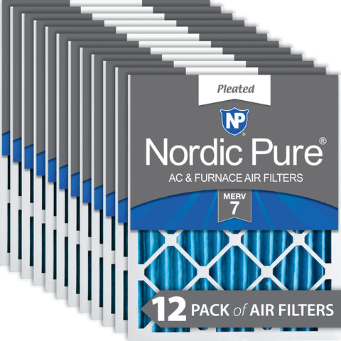 16x16x2 Pleated MERV 7 Air Filters 12 Pack