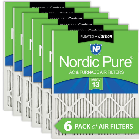 17_1/4x19_1/4x1 Exact MERV 13 Plus Carbon AC Furnace Filters 6 Pack