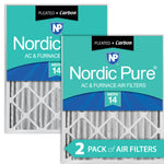 16x20x4 (3 5/8) Pleated Air Filters MERV 14 Plus Carbon 2 Pack