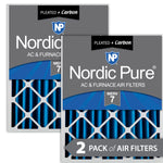 12x24x4 (3 5/8) Pleated Air Filters MERV 7 Plus Carbon 2 Pack