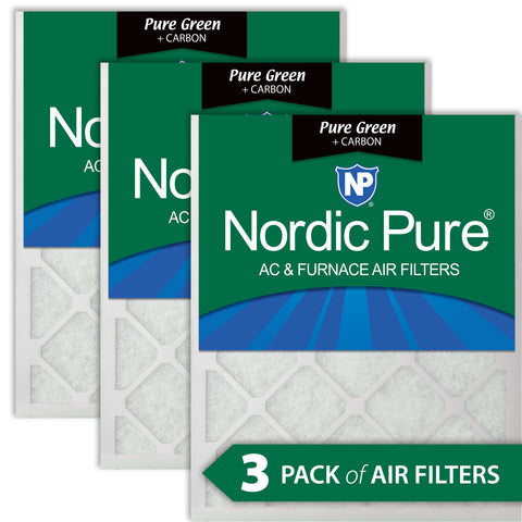 14x20x1 Pure Green Plus Carbon Eco-Friendly AC Furnace Air Filters 3 Pack