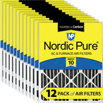 12x24x2 Furnace Air Filters MERV 10 Pleated Plus Carbon 12 Pack