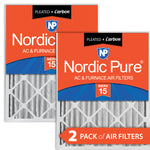 12x24x4 (3 5/8) Pleated Air Filters MERV 15 Plus Carbon 2 Pack