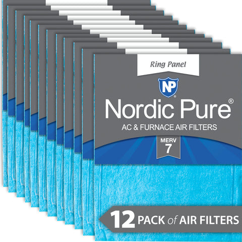 12x25x 1/2 Half Inch Ring Panel MERV 7 Furnace Air Filters 12 Pack