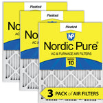 12x20x1 Pleated MERV 10 Air Filters 3 Pack