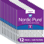 12x25x2 Pleated MERV 8 Air Filters 12 Pack