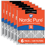 20x24x4 (3 5/8) Pleated Air Filters MERV 15 Plus Carbon 6 Pack