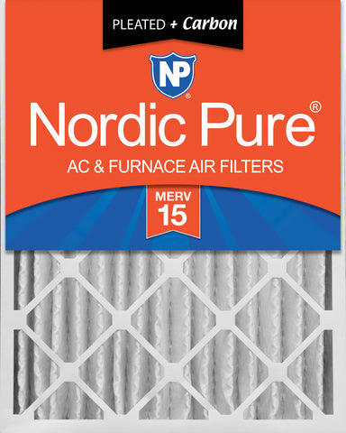 16x20x4 (3 5/8) Pleated Air Filters MERV 15 Plus Carbon 1 Pack