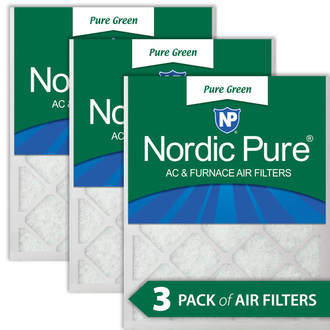 16x30x1 Pure Green Eco-Friendly AC Furnace Air Filters 3 Pack