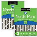 20x25x4 (3 5/8) Pleated Air Filters MERV 13 Plus Carbon 2 Pack