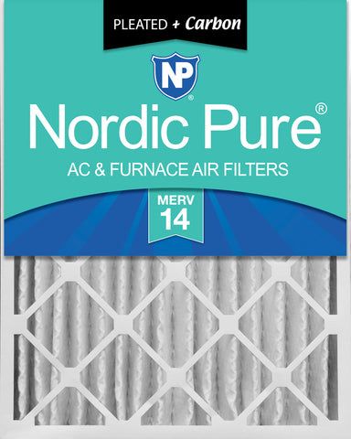 16x20x4 (3 5/8) Pleated Air Filters MERV 14 Plus Carbon 1 Pack