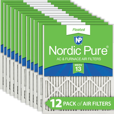 10x10x1 Pleated MERV 13 Air Filters 12 Pack