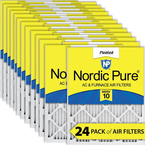 14x14x1 Pleated MERV 10 Air Filters 24 Pack