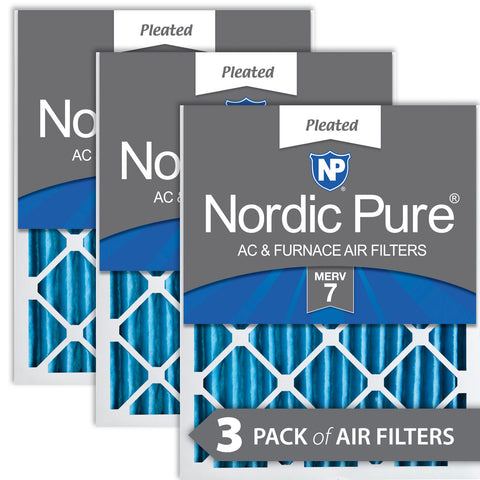 16x16x2 Pleated MERV 7 Air Filters 3 Pack