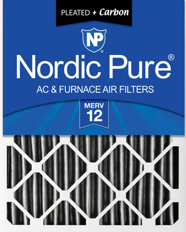 16x24x4 (3 5/8) Furnace Air Filters MERV 12 Pleated Plus Carbon 1 Pack